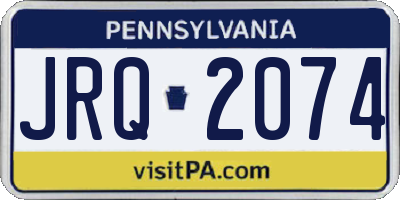 PA license plate JRQ2074