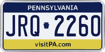 PA license plate JRQ2260
