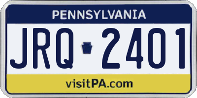 PA license plate JRQ2401
