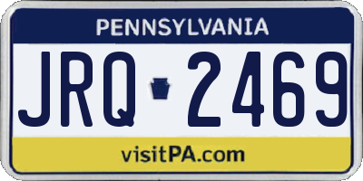 PA license plate JRQ2469
