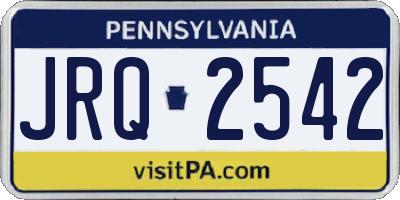 PA license plate JRQ2542