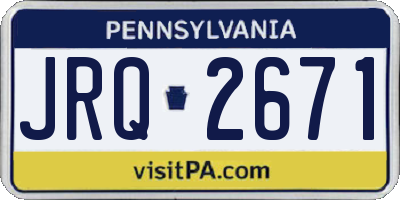 PA license plate JRQ2671