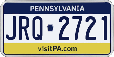 PA license plate JRQ2721