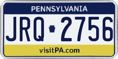 PA license plate JRQ2756