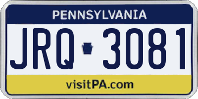 PA license plate JRQ3081