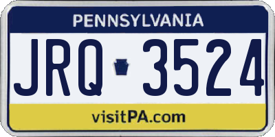 PA license plate JRQ3524