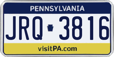 PA license plate JRQ3816