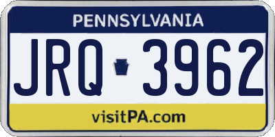 PA license plate JRQ3962