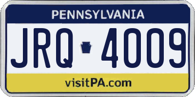 PA license plate JRQ4009