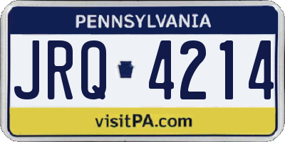 PA license plate JRQ4214