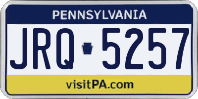 PA license plate JRQ5257
