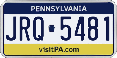 PA license plate JRQ5481