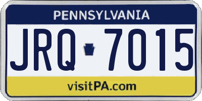 PA license plate JRQ7015