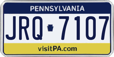 PA license plate JRQ7107