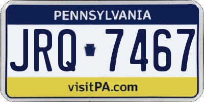 PA license plate JRQ7467