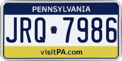 PA license plate JRQ7986