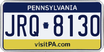 PA license plate JRQ8130