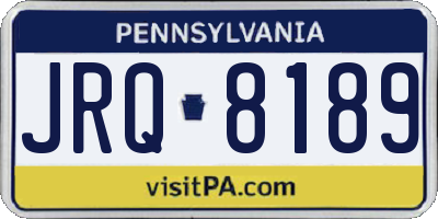 PA license plate JRQ8189