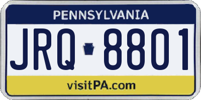 PA license plate JRQ8801