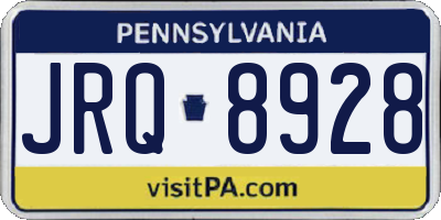 PA license plate JRQ8928