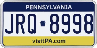 PA license plate JRQ8998