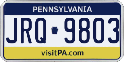 PA license plate JRQ9803