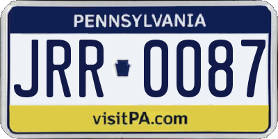 PA license plate JRR0087
