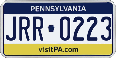 PA license plate JRR0223