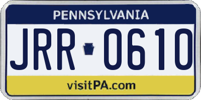 PA license plate JRR0610