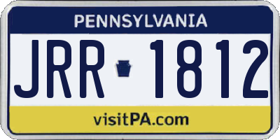 PA license plate JRR1812