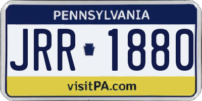 PA license plate JRR1880