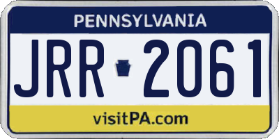 PA license plate JRR2061