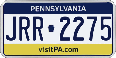 PA license plate JRR2275