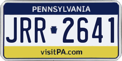 PA license plate JRR2641