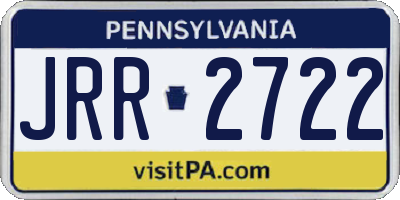 PA license plate JRR2722