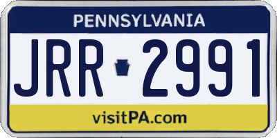 PA license plate JRR2991