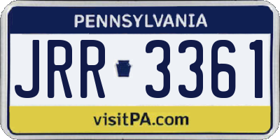 PA license plate JRR3361