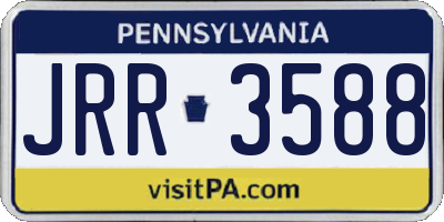 PA license plate JRR3588