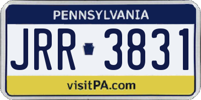 PA license plate JRR3831