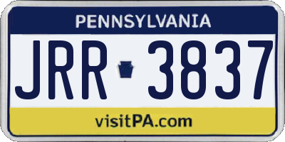 PA license plate JRR3837