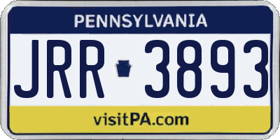 PA license plate JRR3893