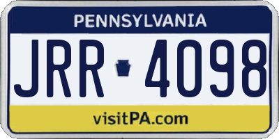 PA license plate JRR4098