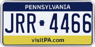 PA license plate JRR4466