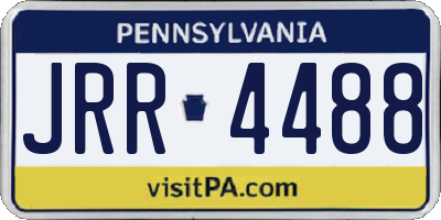 PA license plate JRR4488