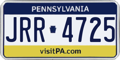 PA license plate JRR4725