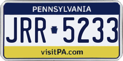 PA license plate JRR5233