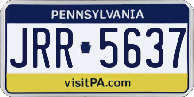 PA license plate JRR5637