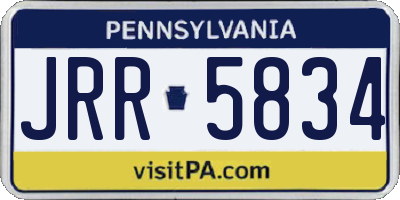 PA license plate JRR5834