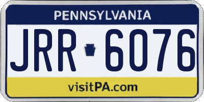 PA license plate JRR6076