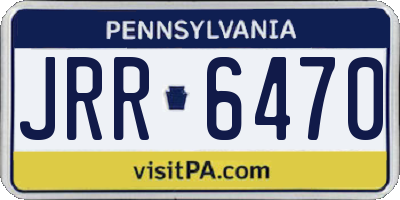 PA license plate JRR6470